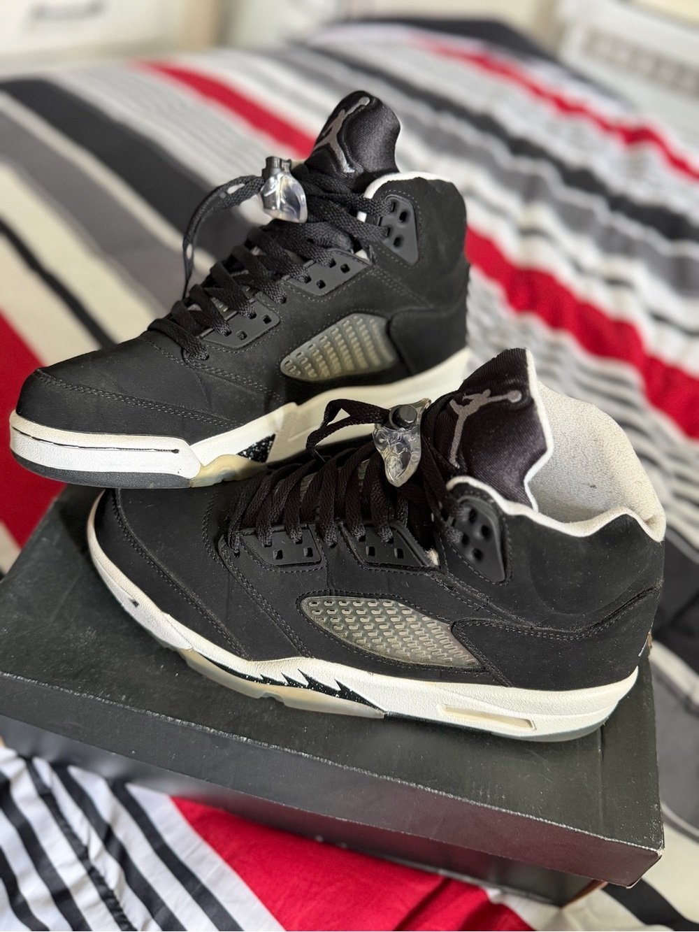 Jordan Men’s Black and White Retro Athletic Sneakers